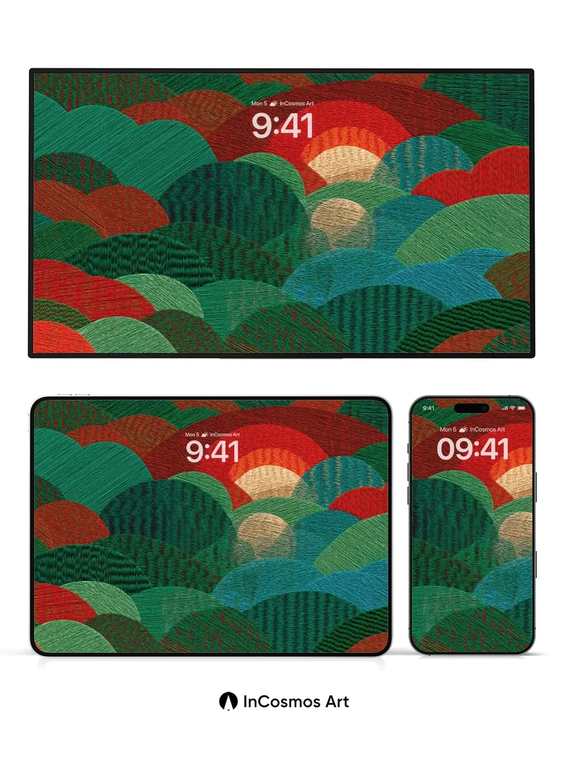 Emberwave Wallpaper with Textured Clouds