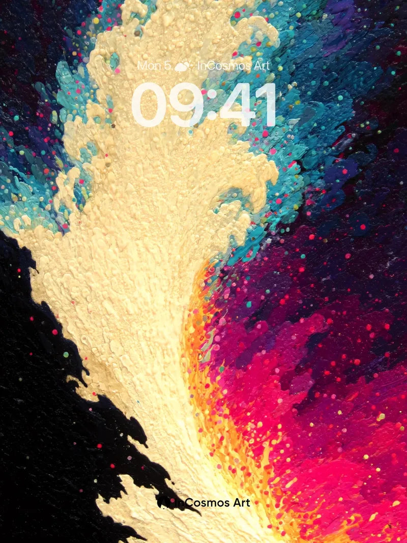 Cosmic Wave Wallpaper with Starlit Foam wallpaper for iPhone, iPad & Mac