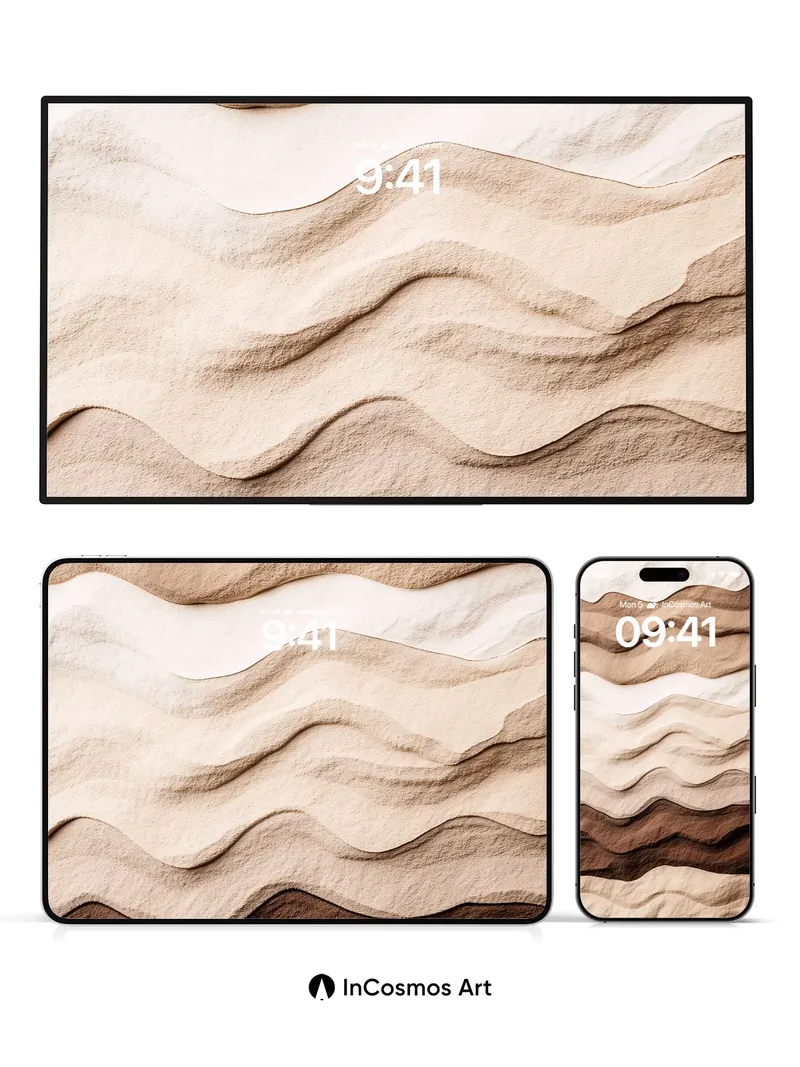 Sculpted Earth Wallpaper with Sandstone Waves