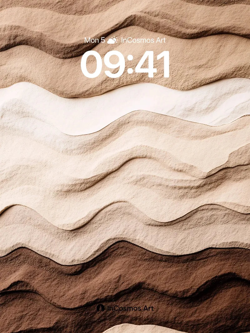 Sculpted Earth Wallpaper with Sandstone Waves
