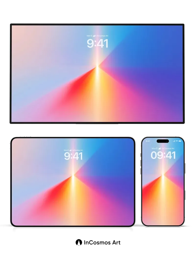 Prismatic Surge Wallpaper with Radiant Core