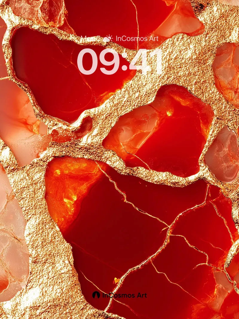 Lava Vein Wallpaper with Golden Fractures wallpaper for iPhone, iPad & Mac