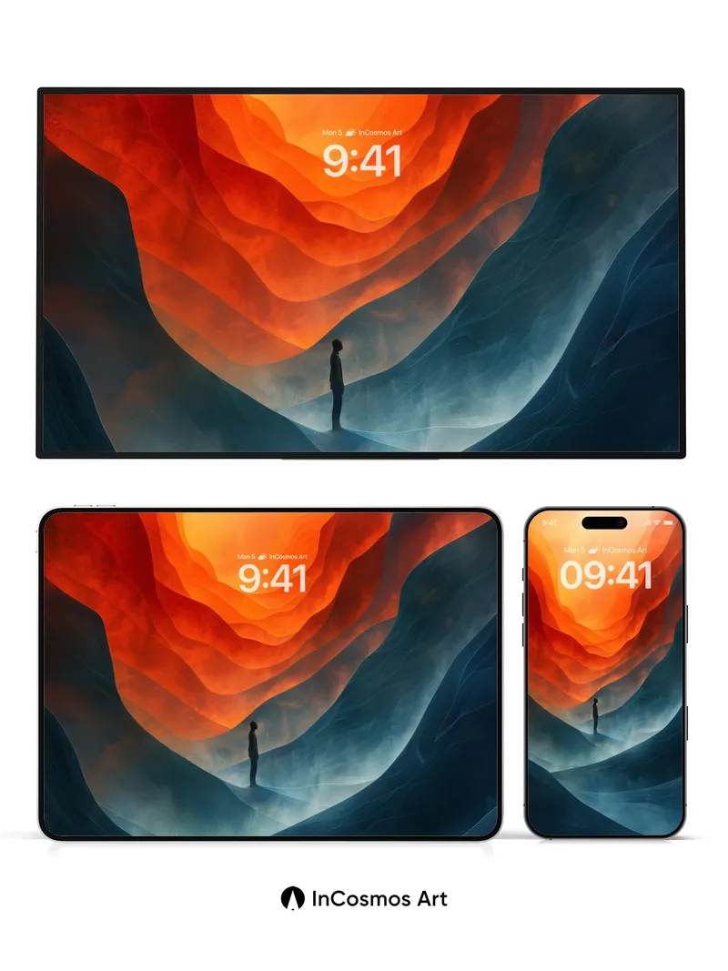 Surreal Abyss Wallpaper with Floating Silhouette