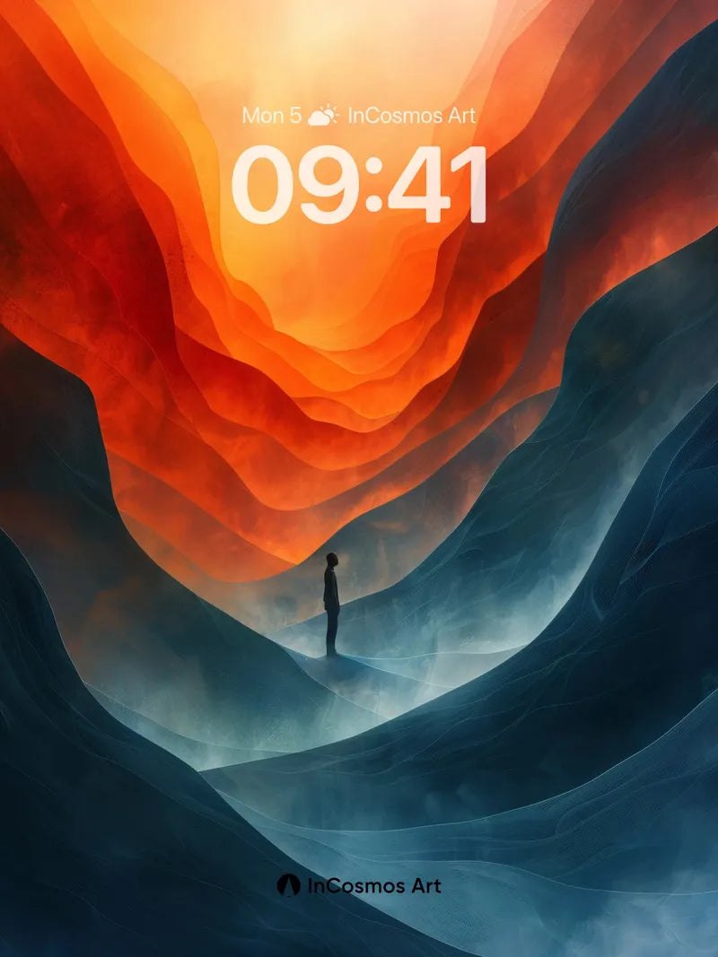 Surreal Abyss Wallpaper with Floating Silhouette