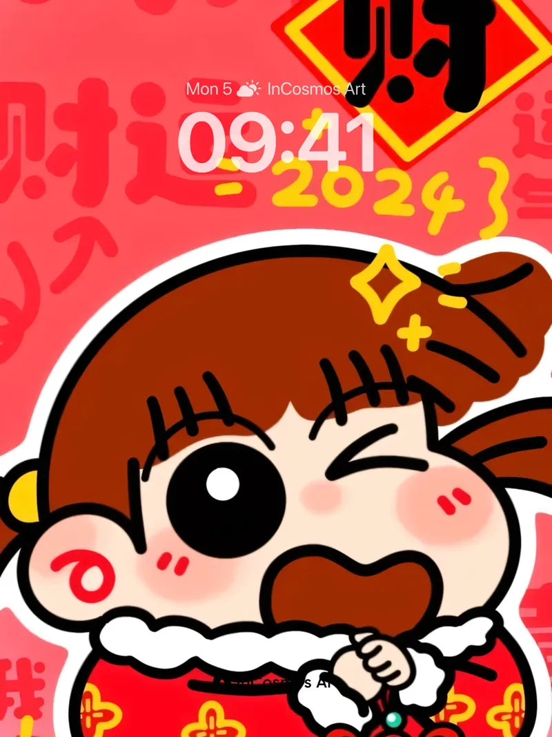 Playful Fortune Wallpaper with Lucky Girl Charm wallpaper for iPhone, iPad & Mac