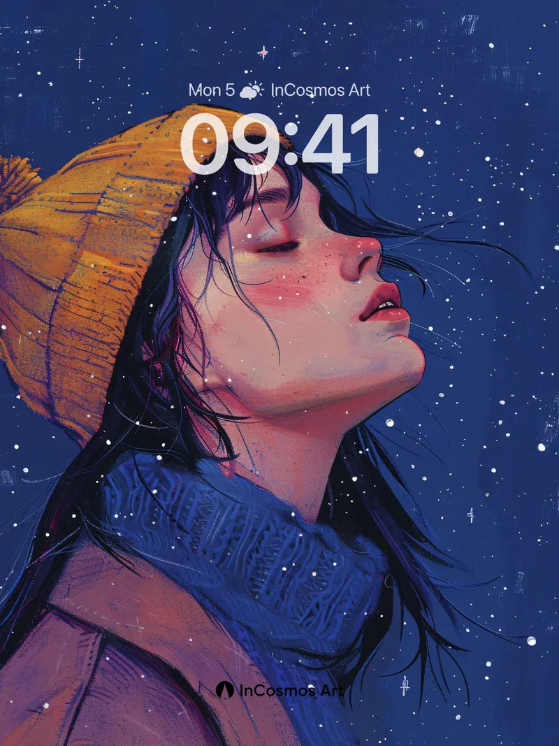 Starry Breath Wallpaper with Winter Whispers wallpaper for iPhone, iPad & Mac