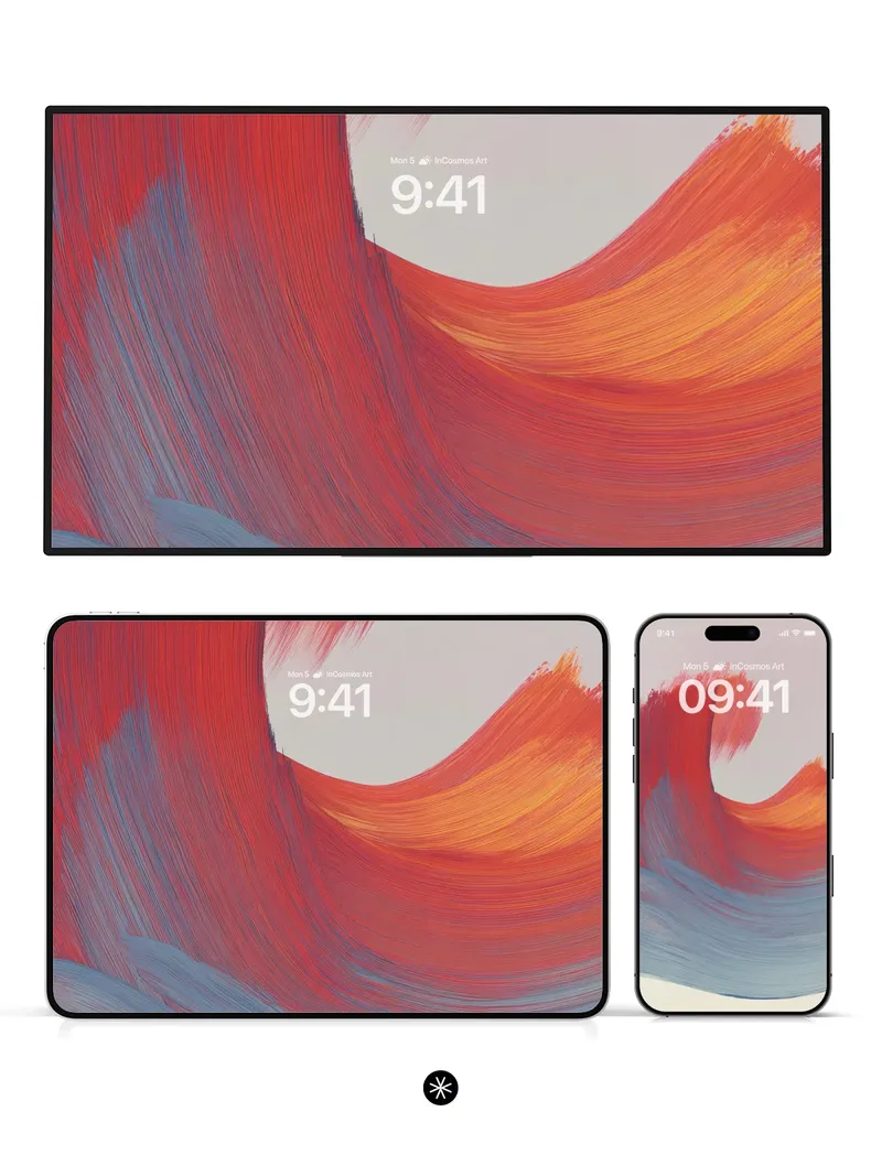 Fluid Crimson Waves Abstract Wallpaper Background