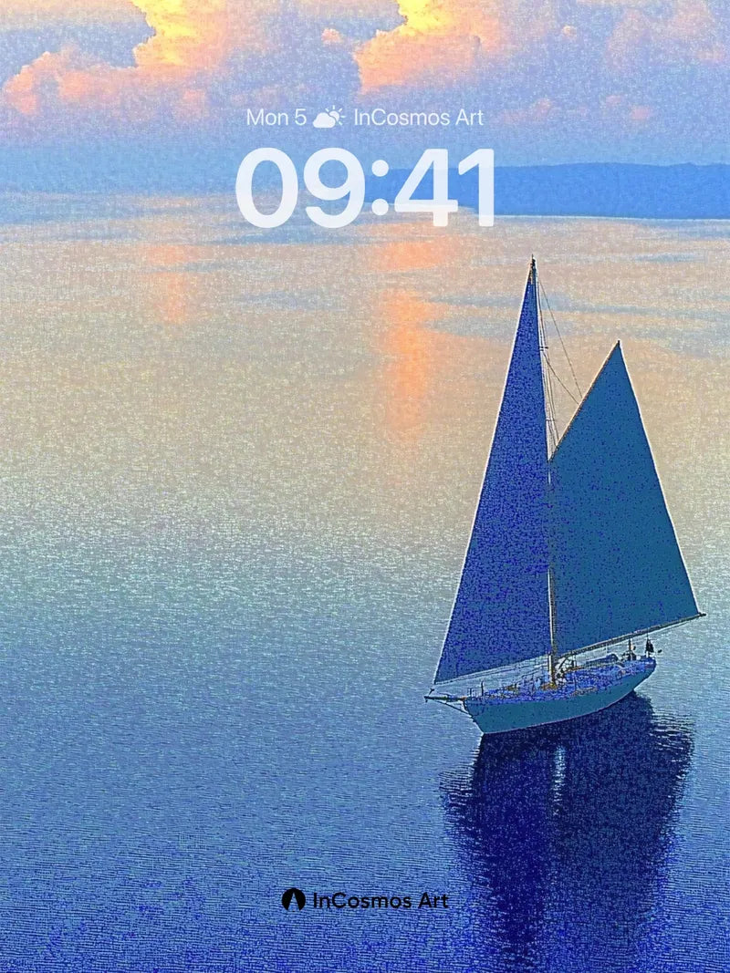 Serenity Sail Wallpaper with Golden Horizon