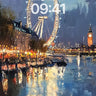 Luminous London Wallpaper with Reflective Water wallpaper for iPhone, iPad & Mac