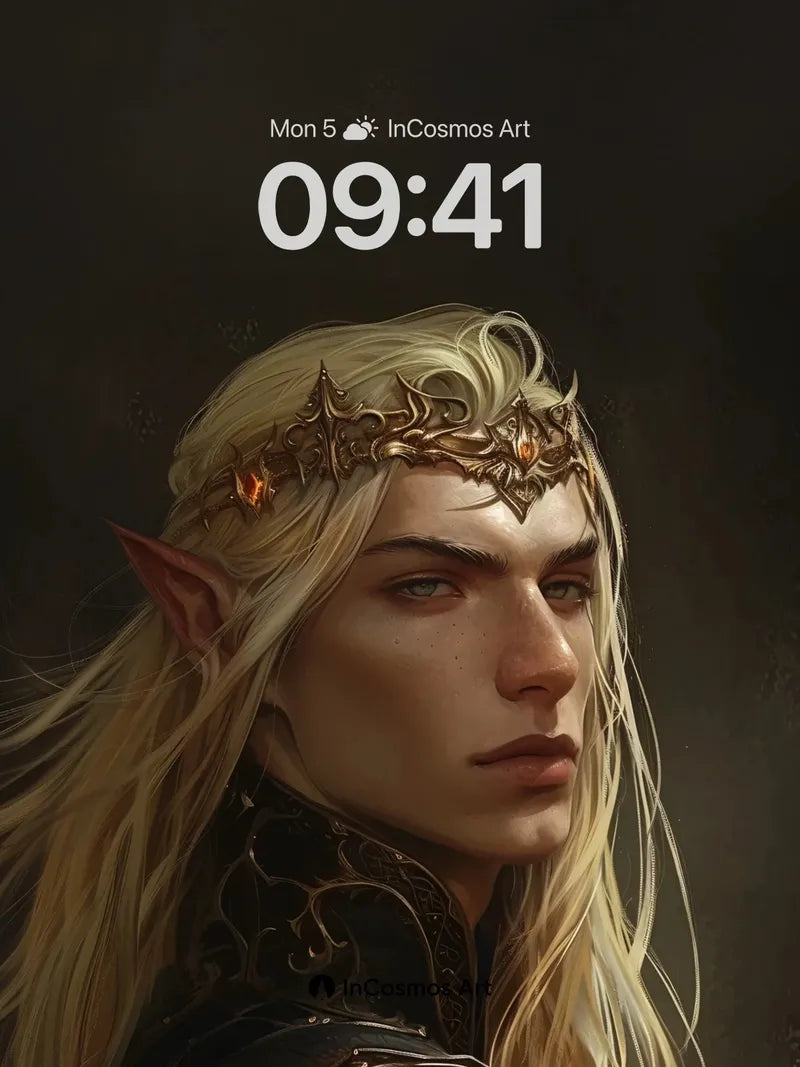 Ethereal Crown Wallpaper with Silvered Hair