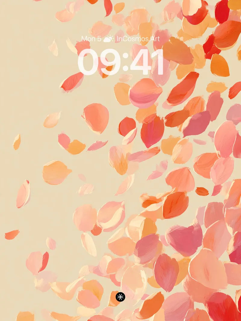 Soft Petal Cascade Wallpaper in Warm Hues wallpaper for iPhone, iPad & Mac
