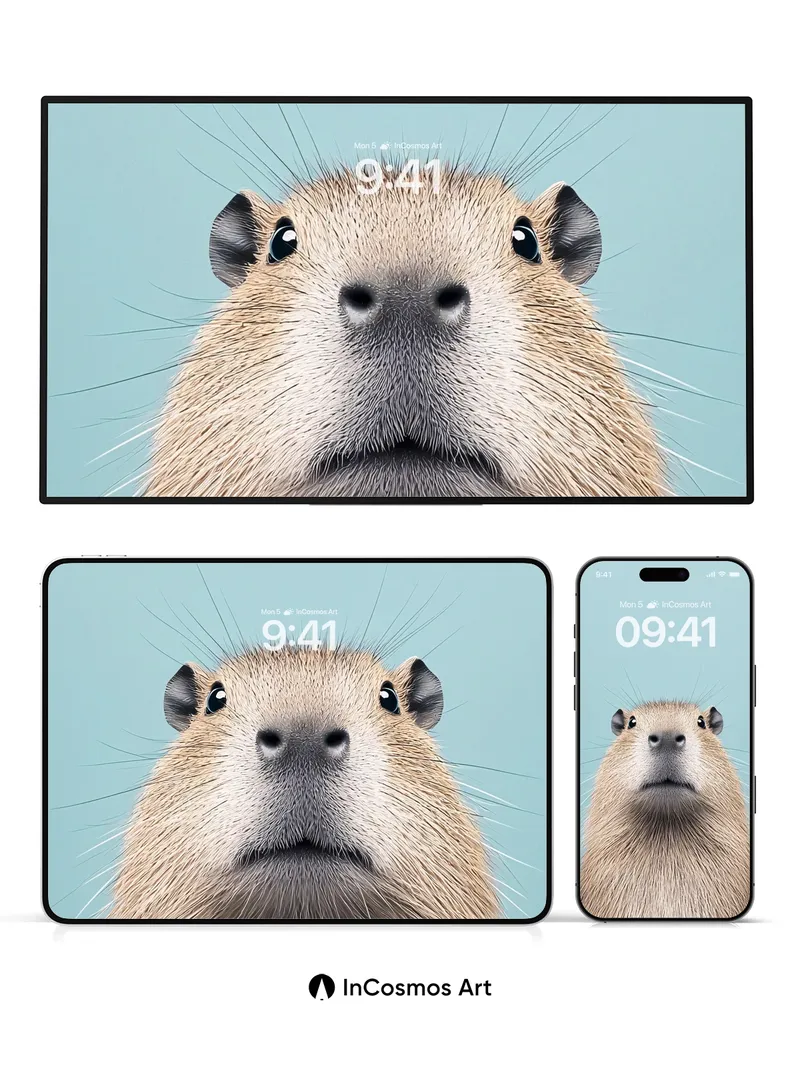 Curious Gaze Wallpaper with Soft Fur Texture