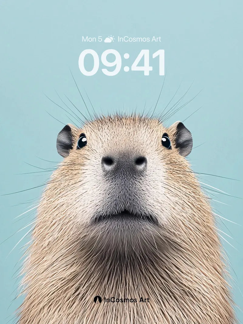 Curious Gaze Wallpaper with Soft Fur Texture