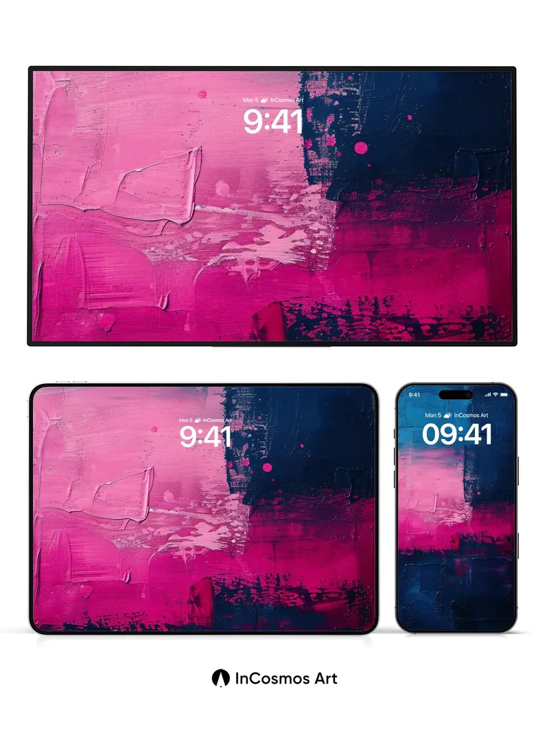 Neon Pulse Wallpaper with Textured Depth