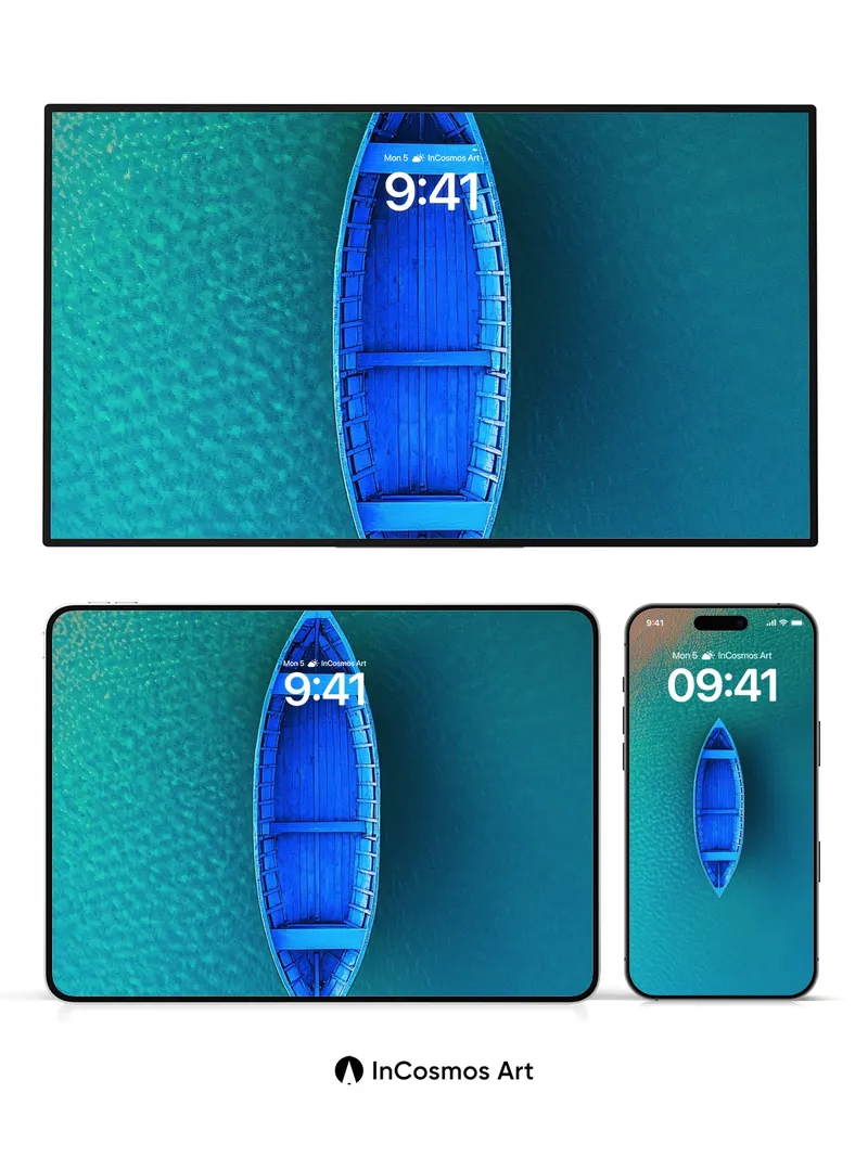 Calm Abyss Wallpaper with Floating Boat