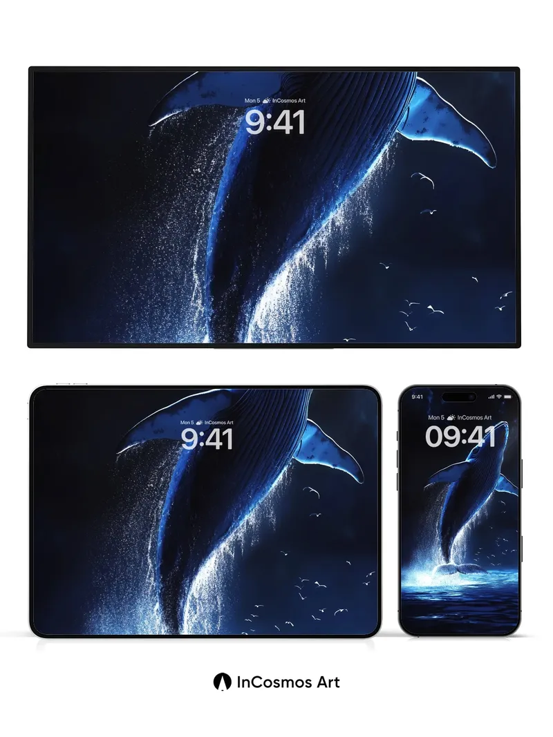 Luminous Leviathan Wallpaper with Celestial Breath