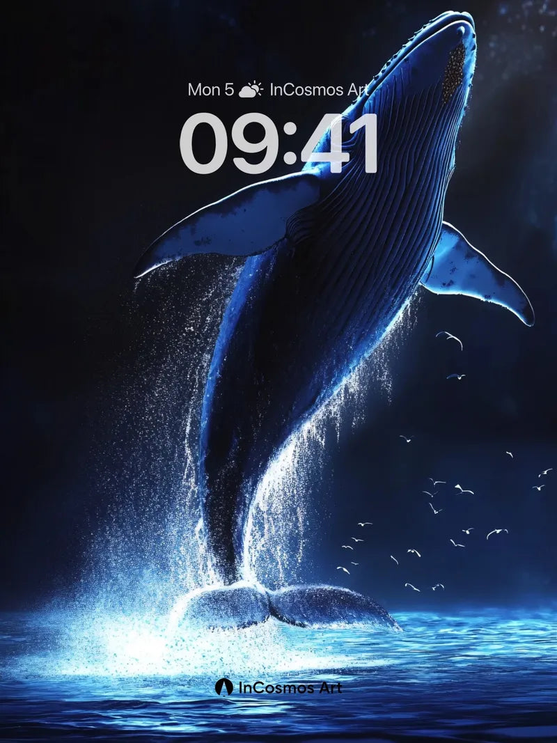 Luminous Leviathan Wallpaper with Celestial Breath