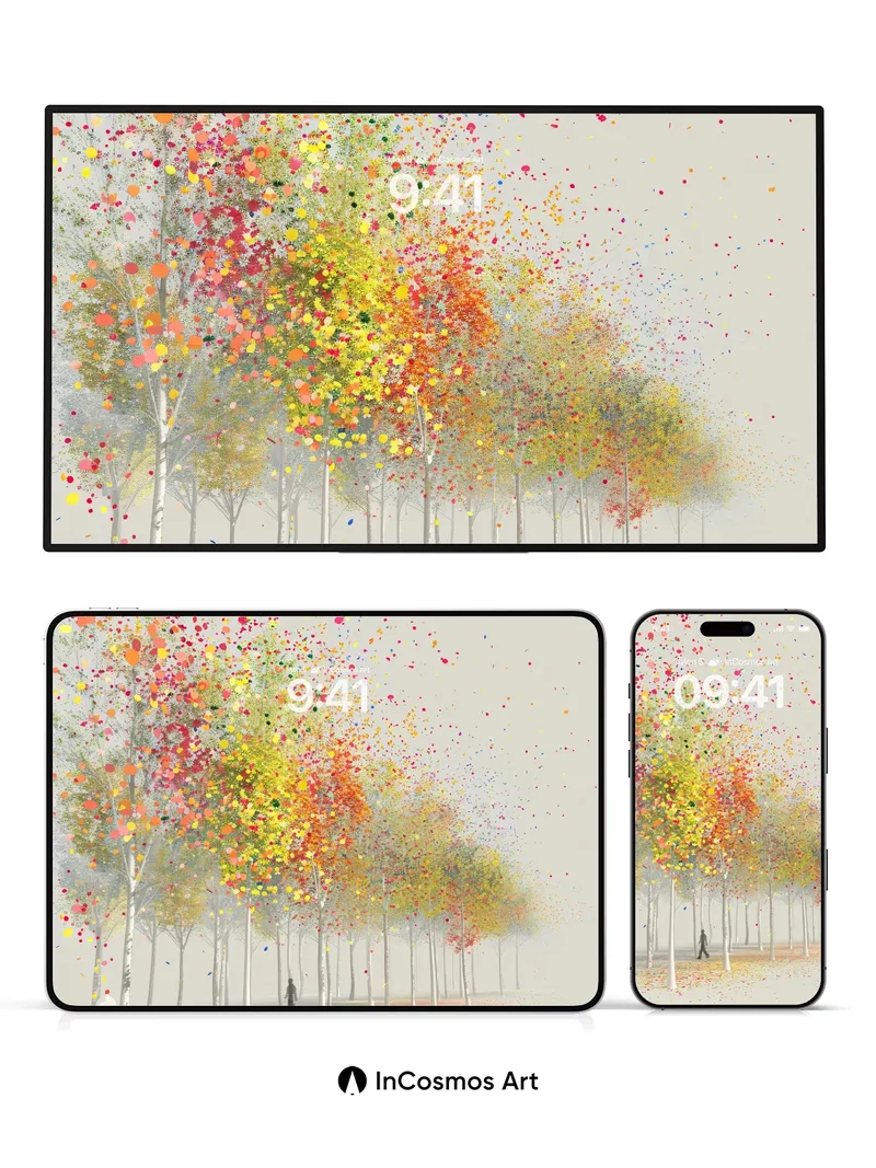 Whispering Canopy Wallpaper with Floating Petals