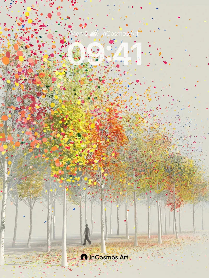 Whispering Canopy Wallpaper with Floating Petals