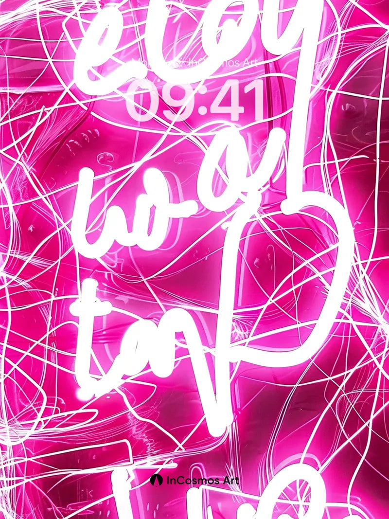 Neon Pulse Wallpaper with Electric Script