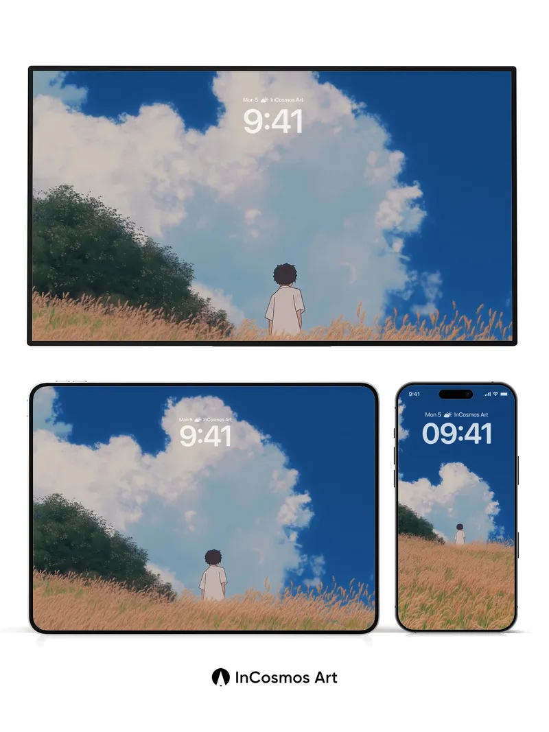 Serenity Field Wallpaper with Anime Horizon