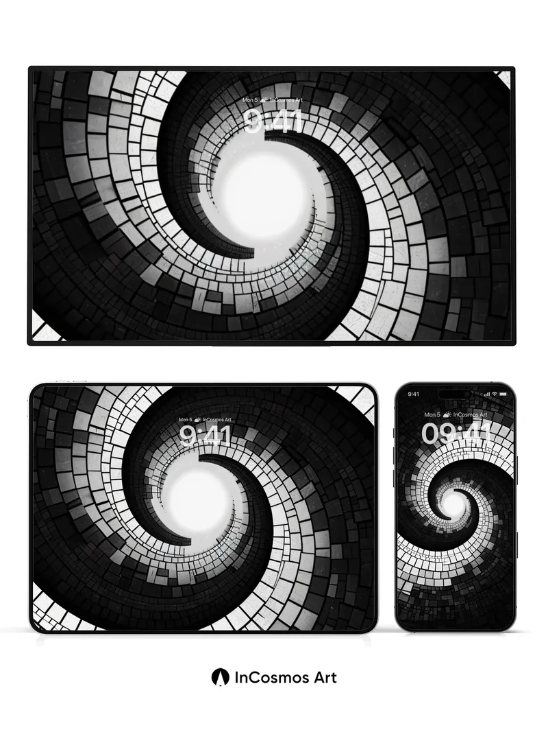 Infinite Spiral Wallpaper with Tiled Depth