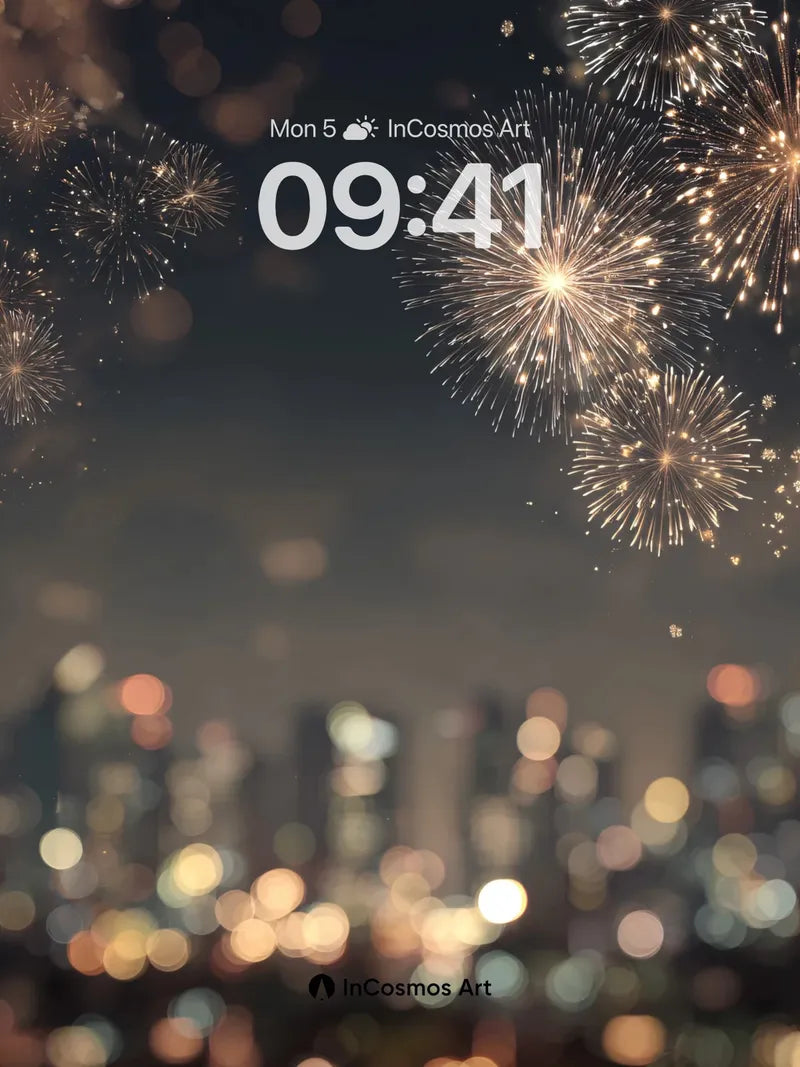 Golden Sparkle Wallpaper with City Hush