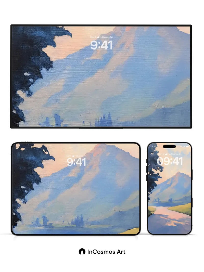 Serenity Path Wallpaper with Mountain Hush