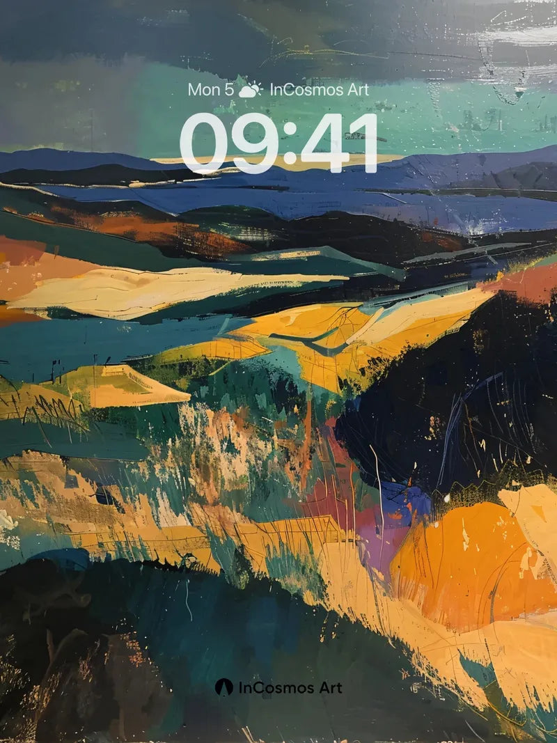 Storm-etched Valley Wallpaper with Gold Veins