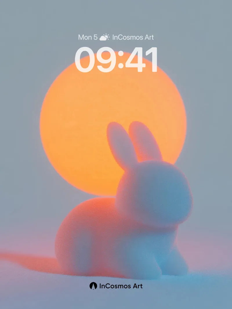 Serene Hare Wallpaper with Solar Halo