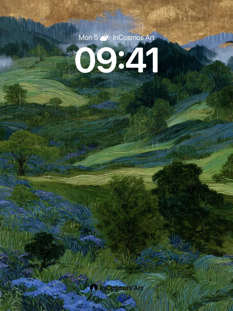 Misty Valley Wallpaper with Whispering Hills