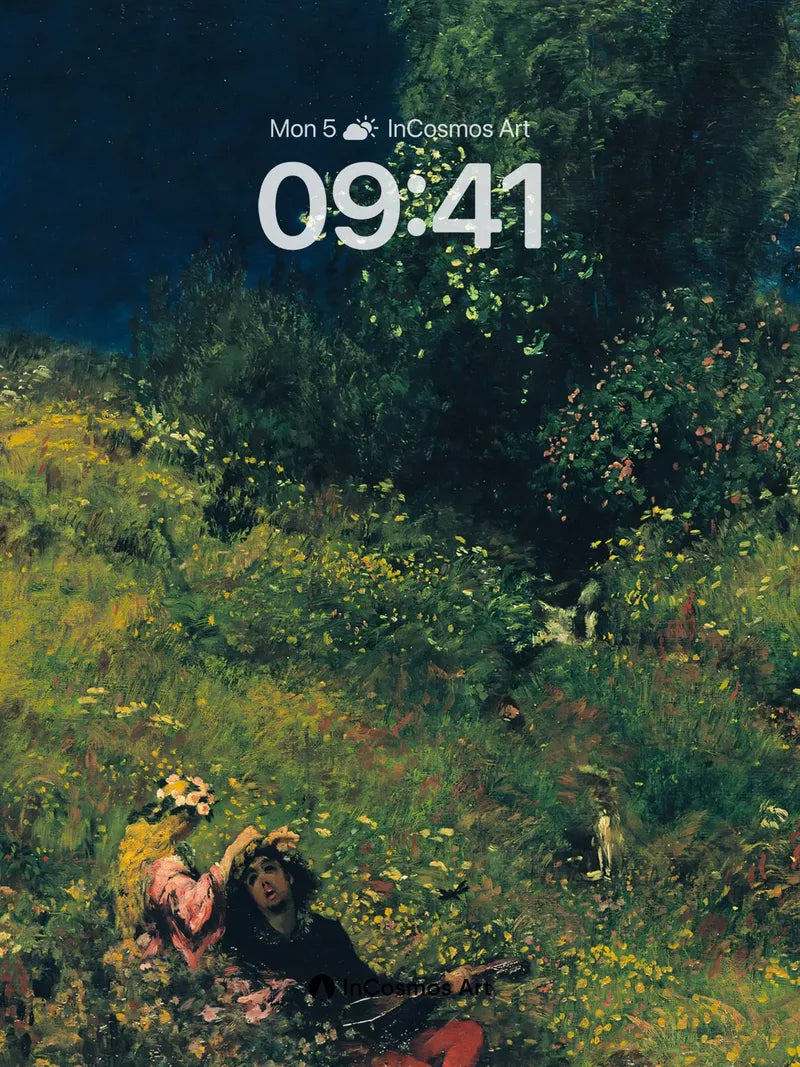 Nocturnal Garden Wallpaper with Starlit Whispers