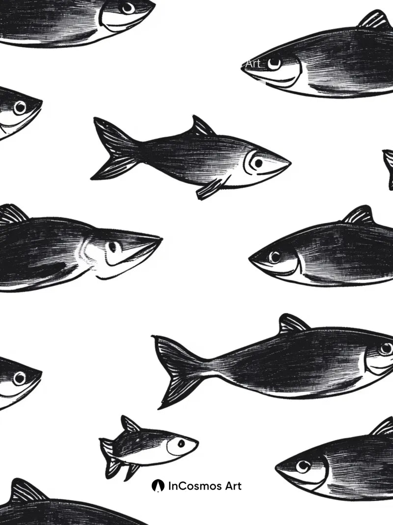 Whispering Schools Wallpaper with Ink Trails