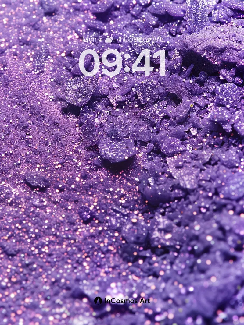 Luminous Violet Crystals Wallpaper with Shimmering Depth