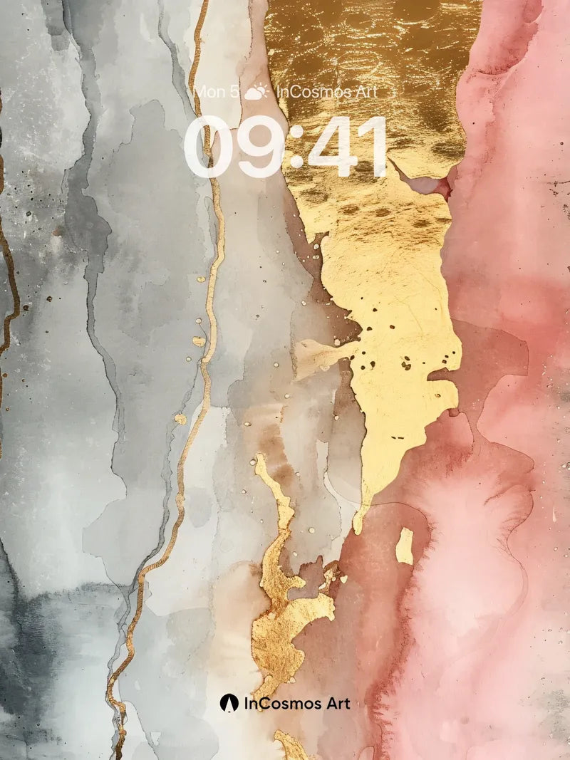 Luminous Veil Wallpaper with Gold Traces