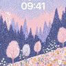 Lunar Bloom Wallpaper with Cherry Trees wallpaper for iPhone, iPad & Mac