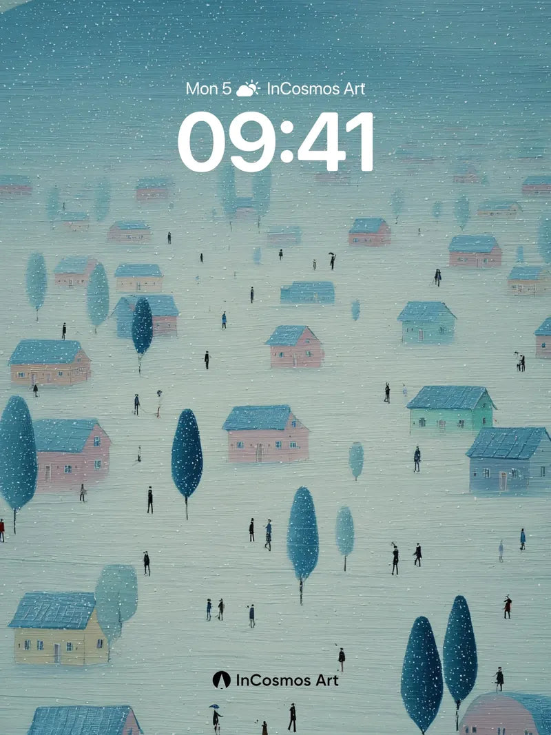 Snowfall Hush Wallpaper with Whispering Trees