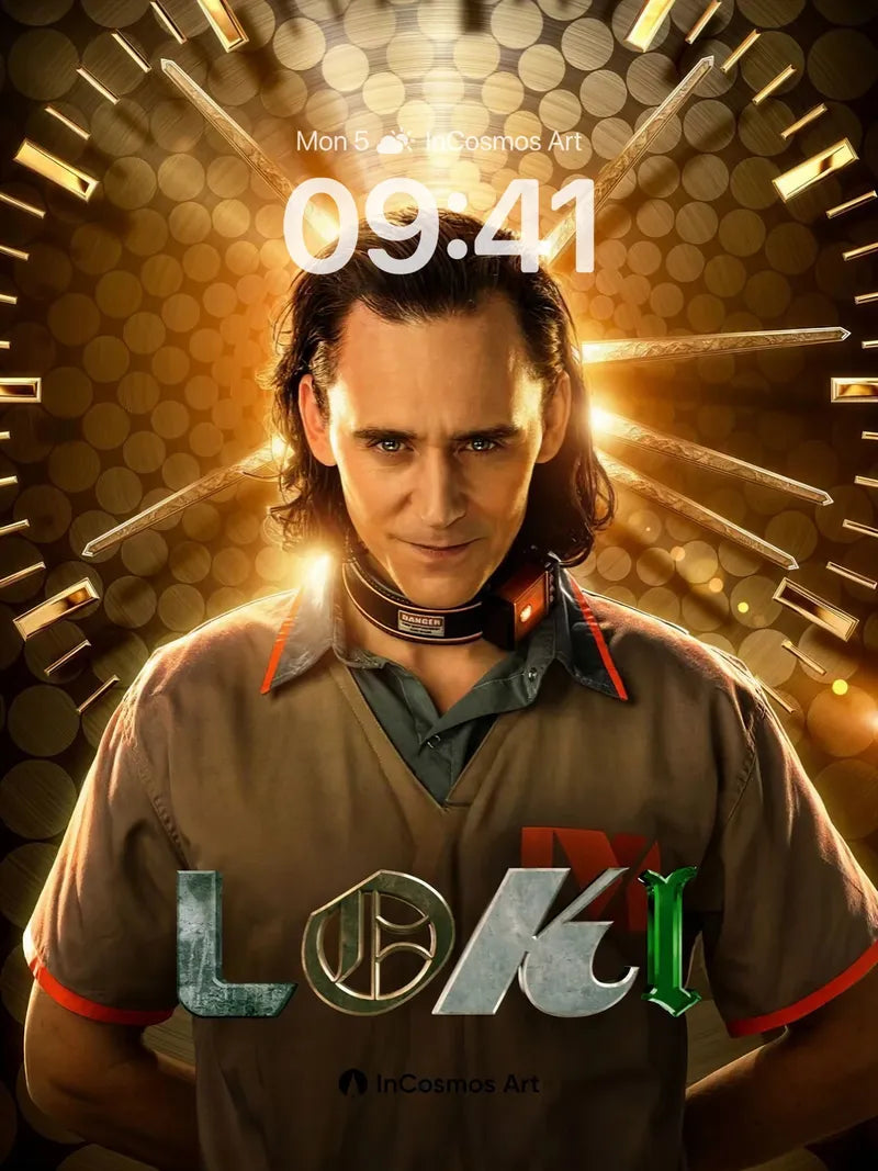 Time-Scarred Loki Wallpaper with Golden Clockwork