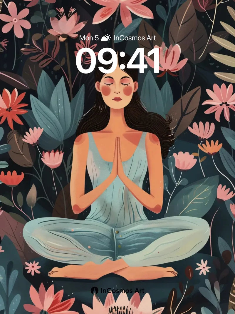 Serenity Bloom Wallpaper with Ethereal Garden wallpaper for iPhone, iPad & Mac