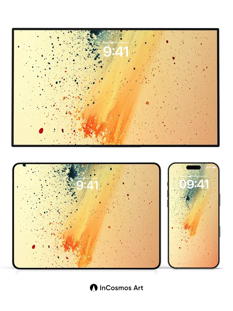 Crimson Pulse Wallpaper with Cosmic Drift