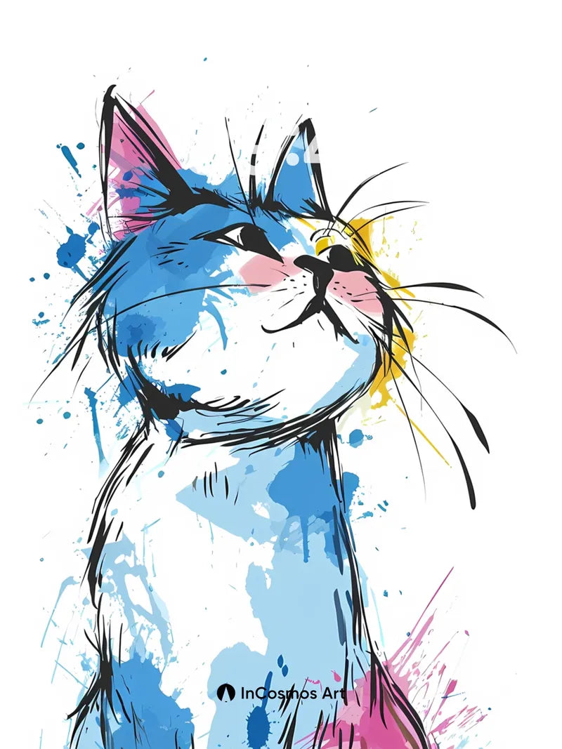 Whimsical Splash Wallpaper with Feline Grace wallpaper for iPhone, iPad & Mac