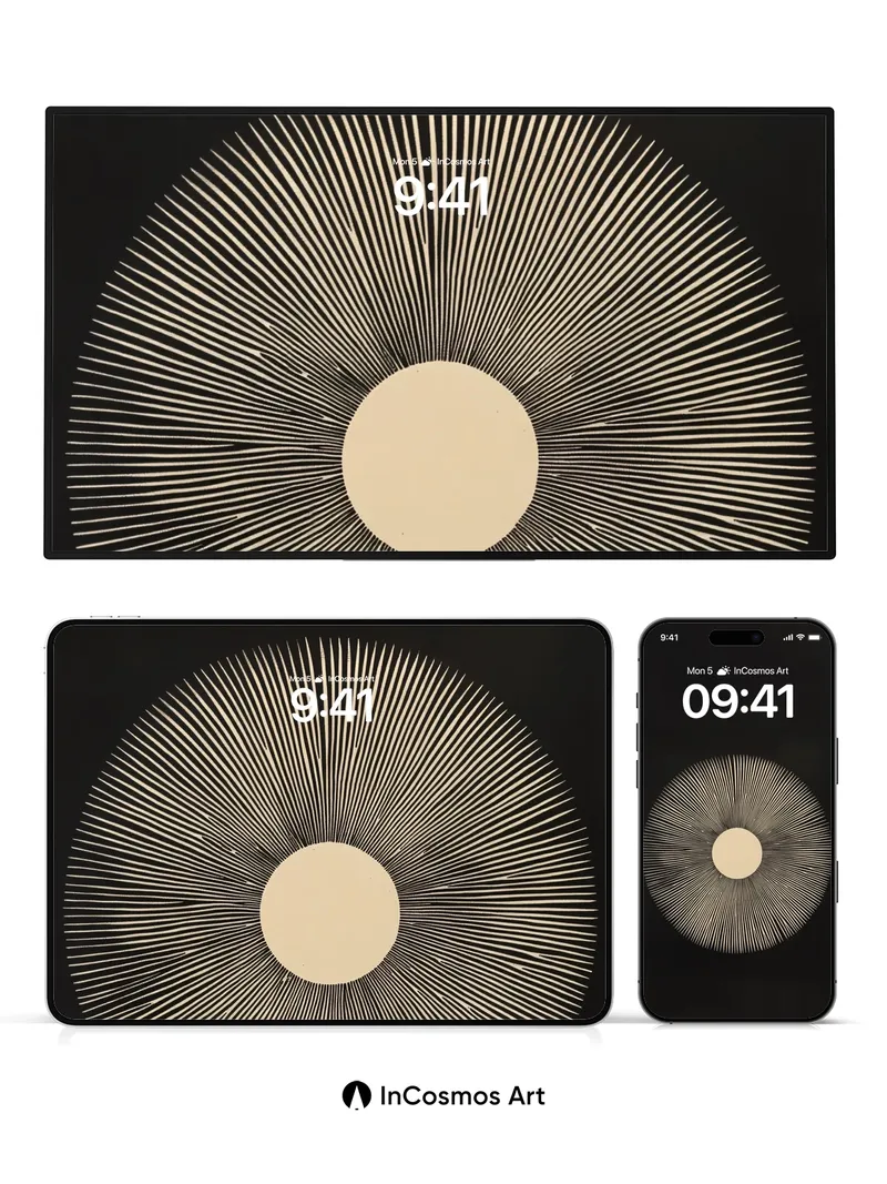 Sonic Bloom Wallpaper with Radiant Spokes