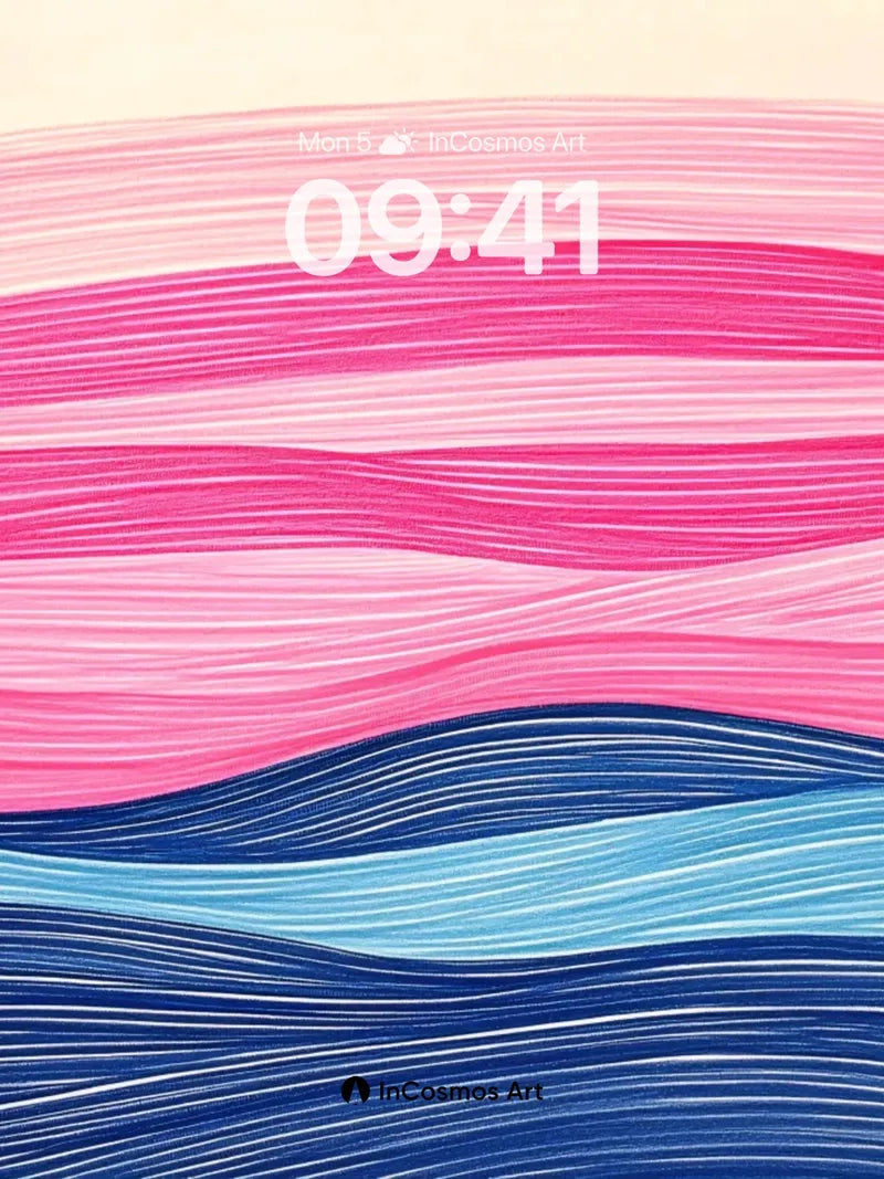 Crimson Horizon Wallpaper with Ocean Breath