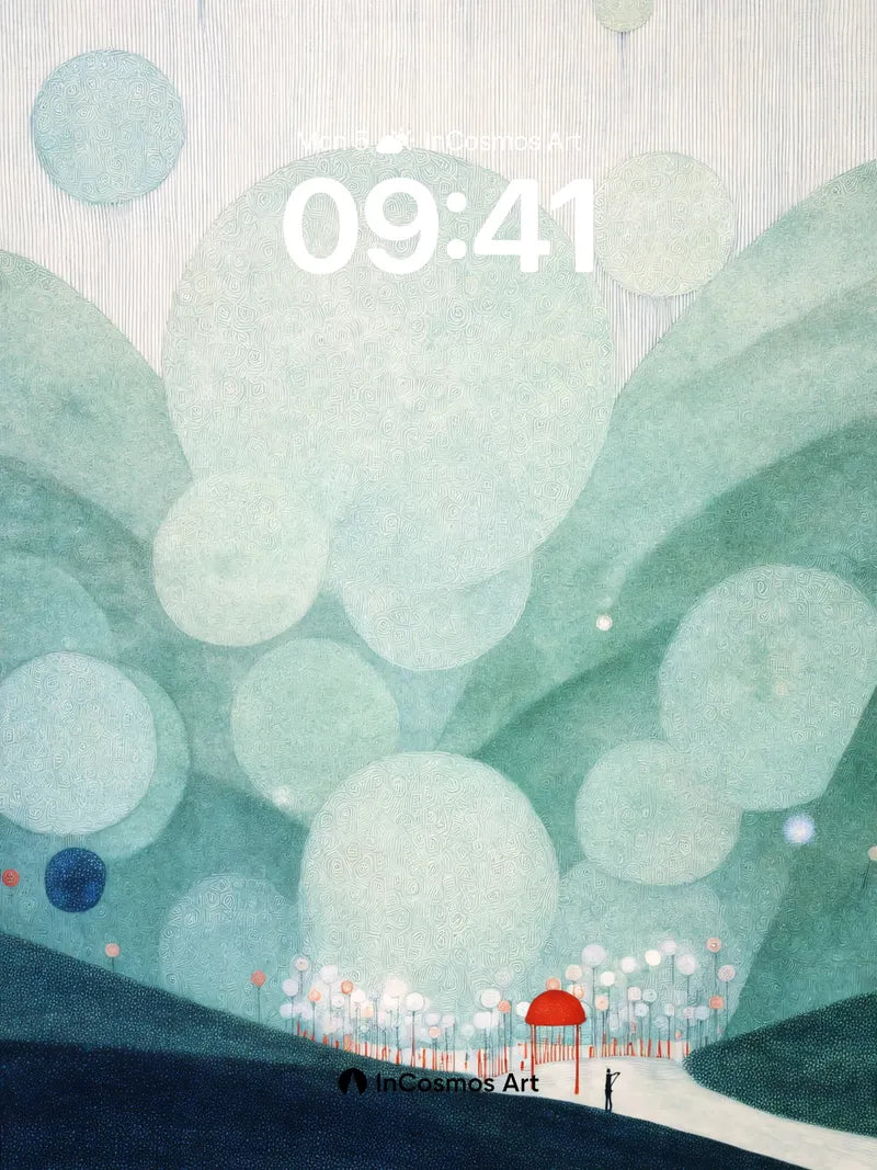 Whispering Bubbles Wallpaper with Floating Light