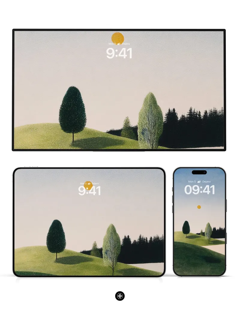 Serene Hillside Gradient Wallpaper