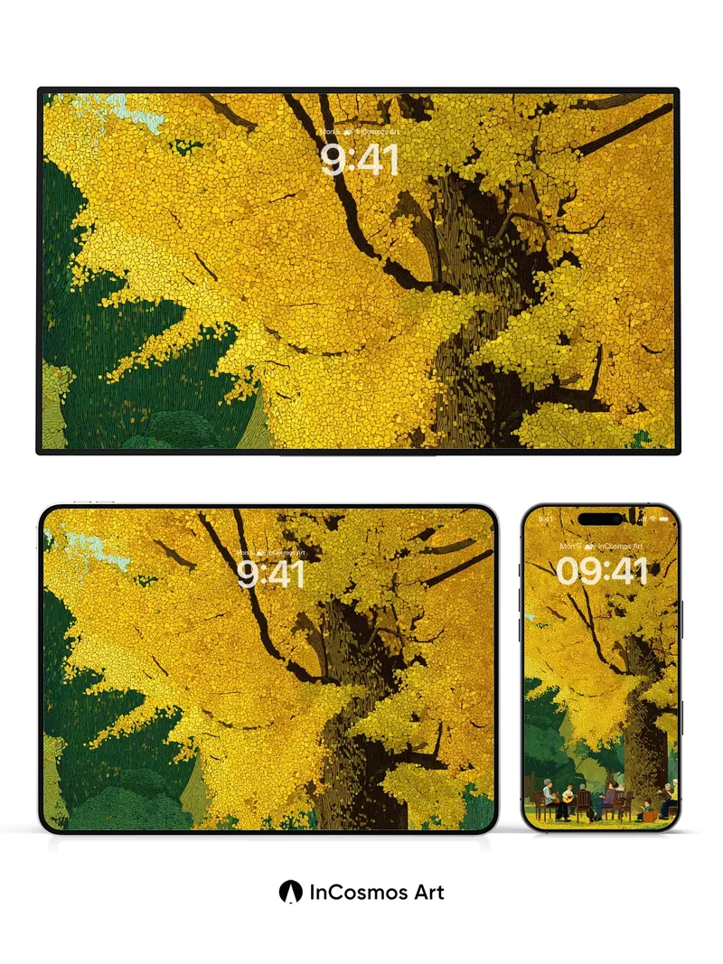 Golden Hush Wallpaper with Autumn Whispers