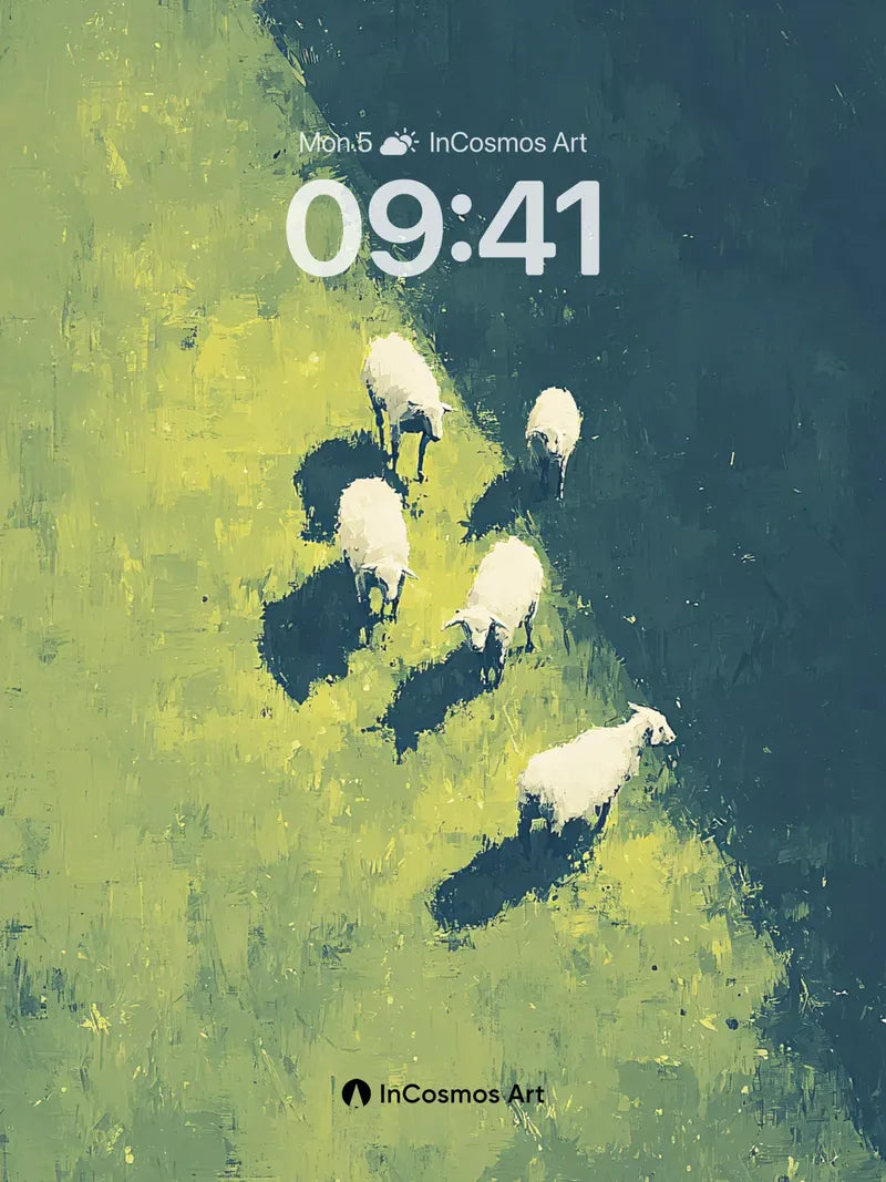 Serenity Meadow Wallpaper with Shadowed Herd wallpaper for iPhone, iPad & Mac