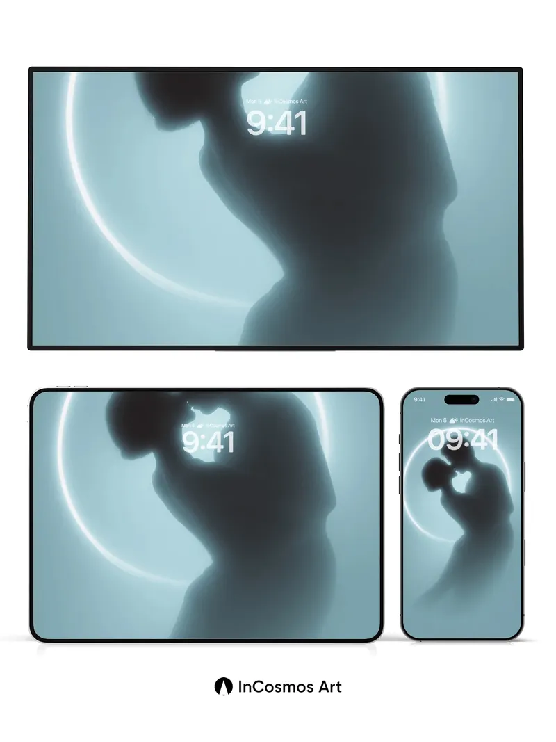 Ethereal Embrace Wallpaper with Halo Light