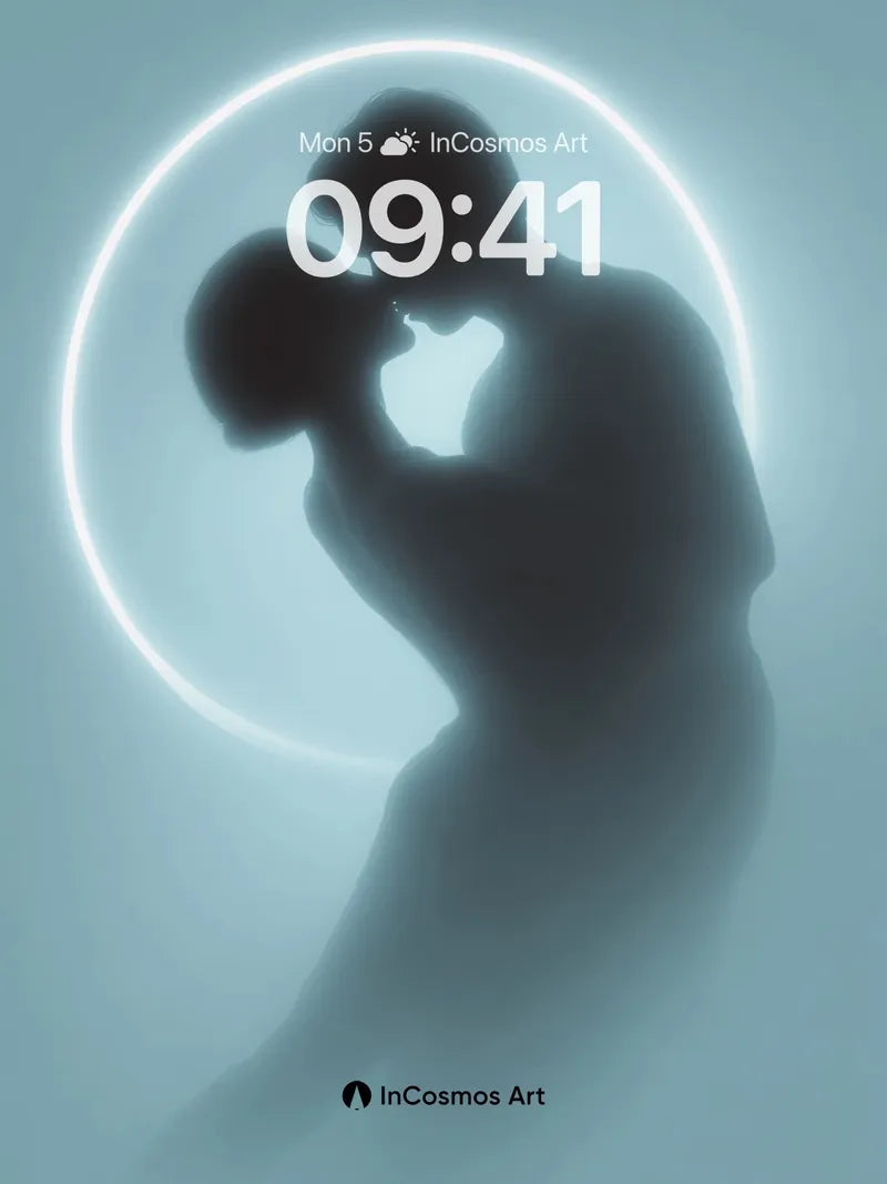 Ethereal Embrace Wallpaper with Halo Light