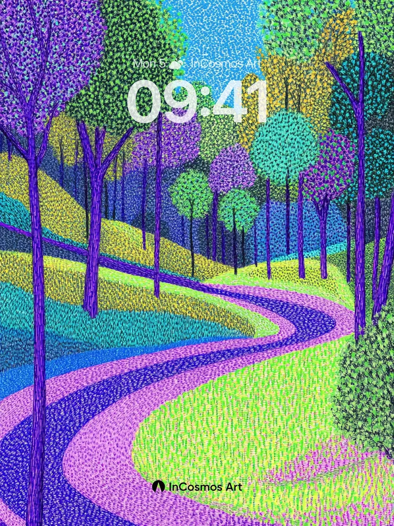 Whispering Path Wallpaper with Electric Canopy